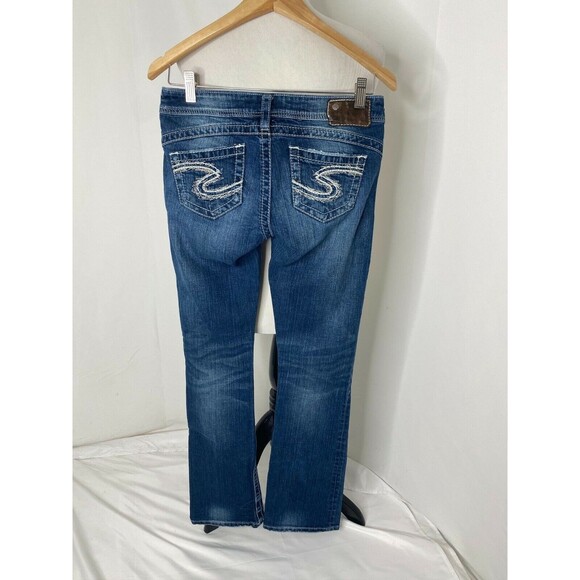 Silver Women’s Jean's Blue Denim Tuesday Western Glove Works Size 26 x 31 - Picture 3 of 6